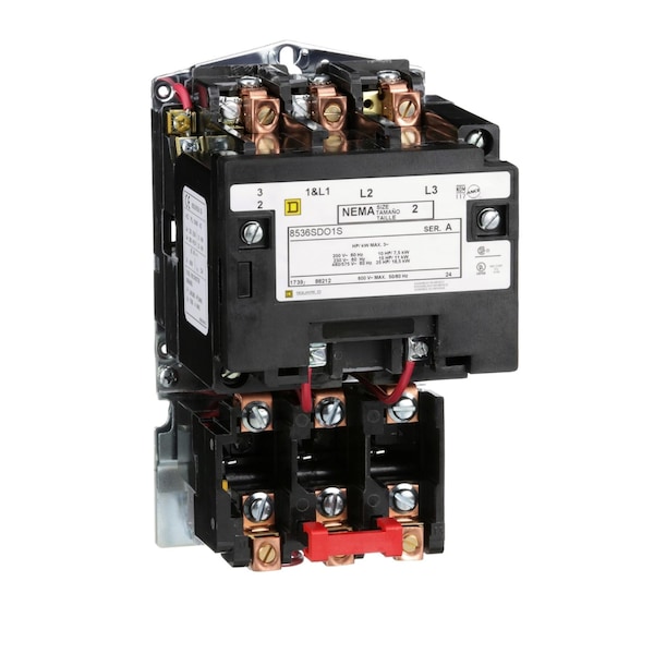 Arrancador Square D 600Vac 45Amp Nema +Opciones, No Clasificado NEMA, 440/480V AC, 3 Polos - 8536SDO1V06S