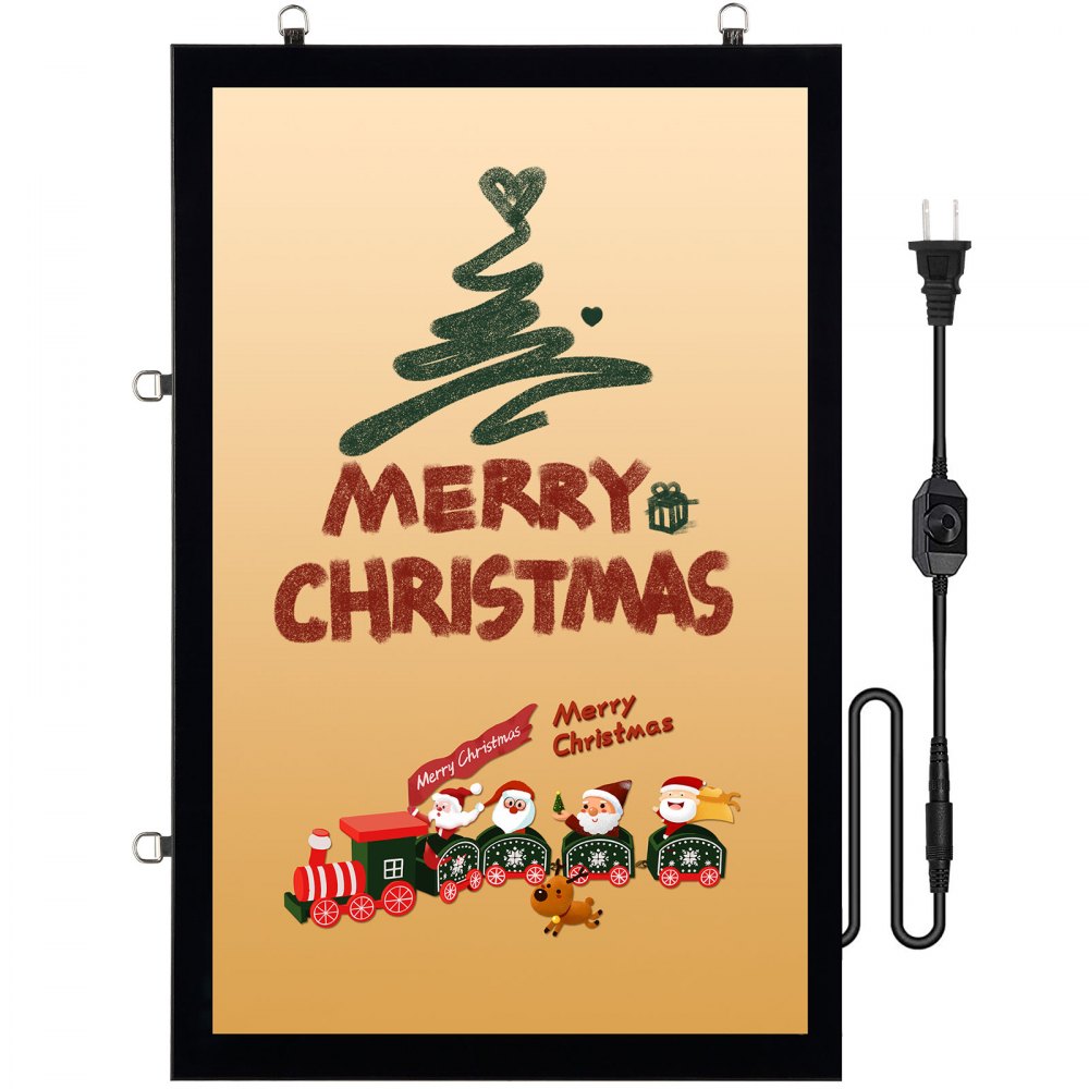 VEVOR LED Poster Frame in Black, 27" x 40" Photo Frame, Sidewalk Sign for Advertising Display, Picture Aluminum Frame with Backlighting LED Light Box, Horizontal & Vertical Formats for Wall, Single - CTXFKLEDZSK2572SDV5