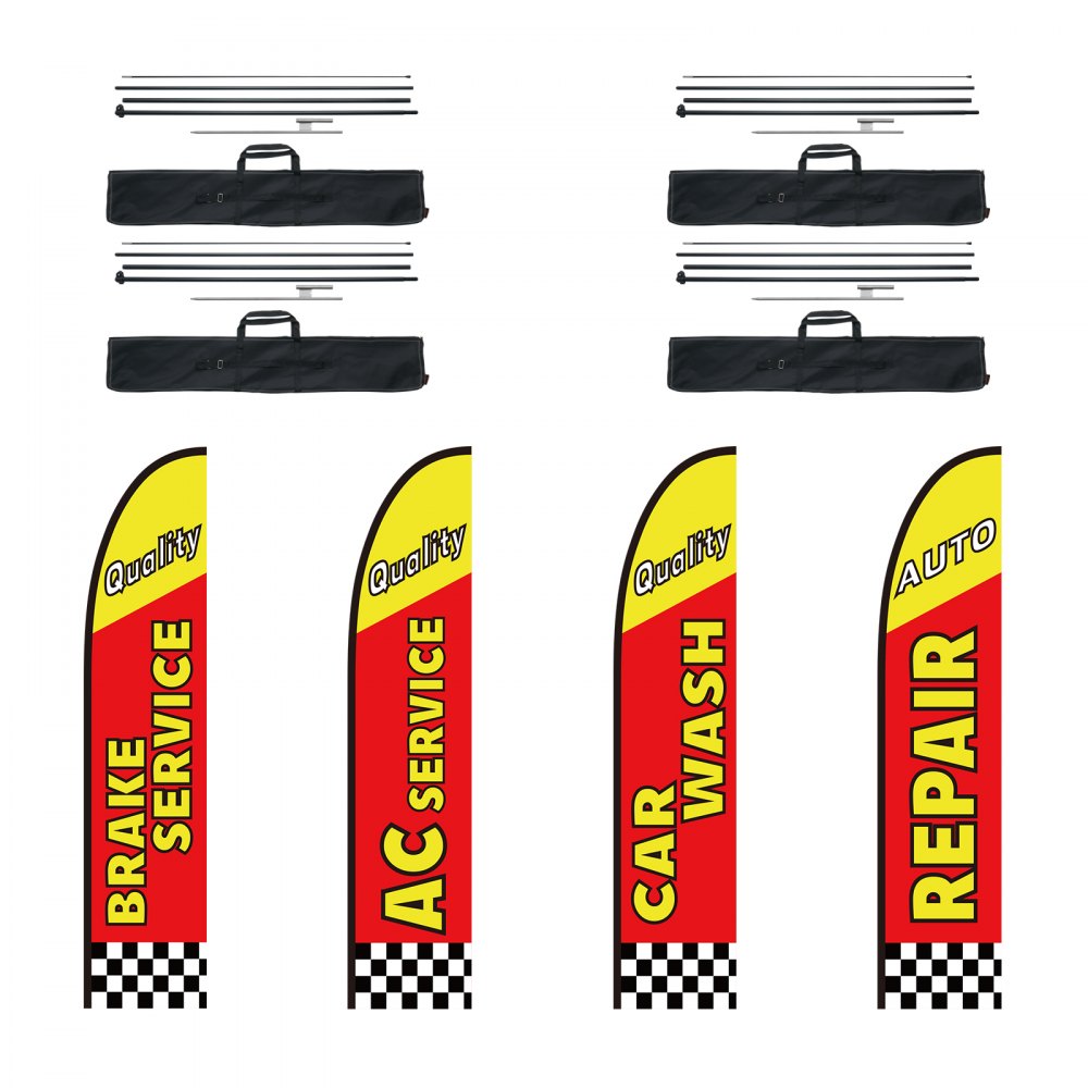 VEVOR Auto Repair Advertising Feather Flag Kit Swooper Flags and Poles 16.3 FT - QGYMQGQWAQCFFZRDSV0