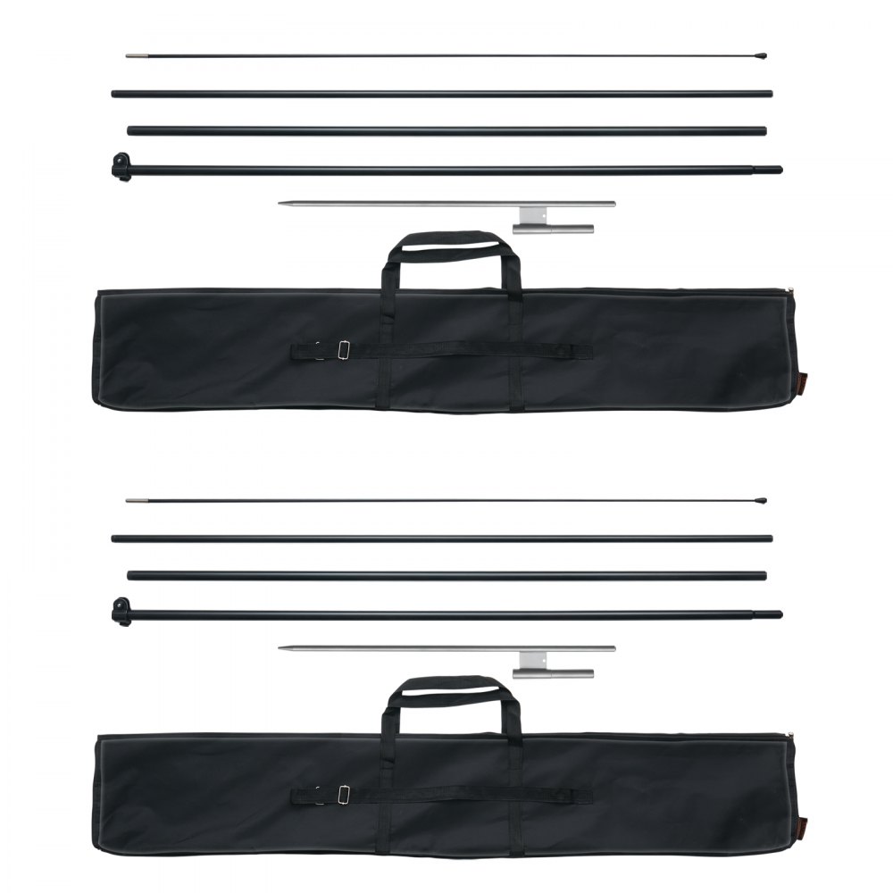 VEVOR Feather Flag Pole Kit 2 Packs Swooper Flag Pole 16.3 ft with Ground Stakes - QGYMQJGZ45M2VXKTYV0
