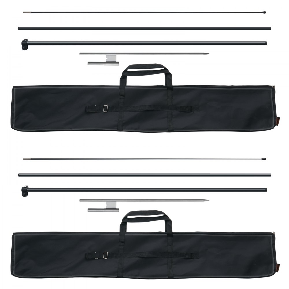 VEVOR Feather Flag Pole Kit 2 Packs Swooper Flag Pole 12.7 ft with Ground Stakes - QGYMQJGZ34M24YJ92V0