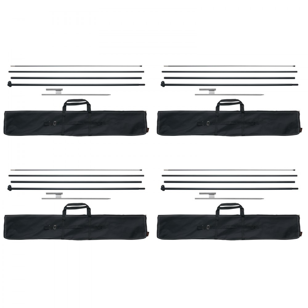 VEVOR Feather Flag Pole Kit 4 Packs Swooper Flag Pole 16.3 ft with Ground Stakes - QGYMQJGZ45M4YDZQNV0