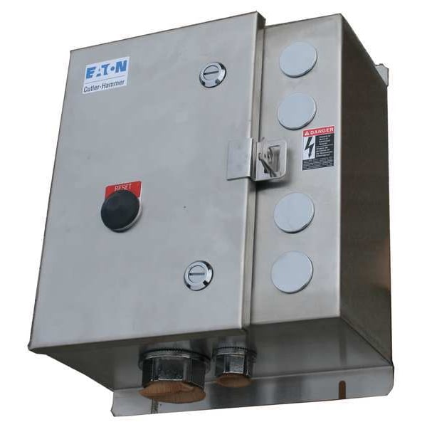 Arrancador de motor magnético NEMA sin inversión, de Eaton, clasificación NEMA 4X, 480V CA, 3 polos, 1NC/1NO - ECN0544CAA-R63/F