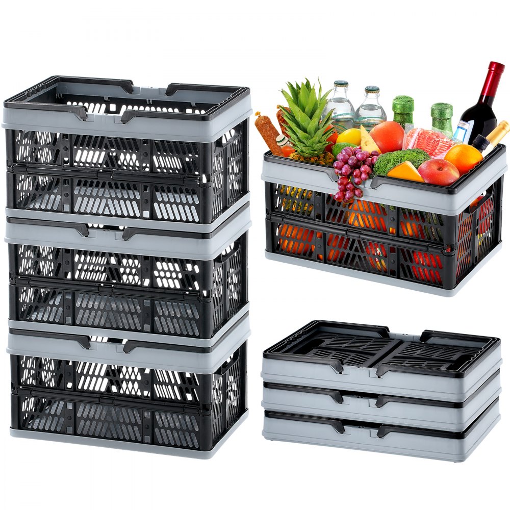 VEVOR Foldable Shopping Basket Portable Grocery Basket 3PCS 16L with Handle - KZDSBSGWLKZDHZG9ZV0