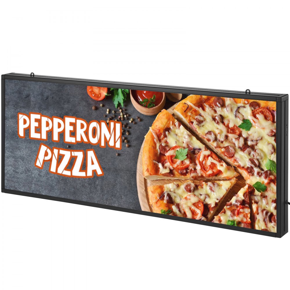 VEVOR Programmable LED Sign, P6 Full Color LED Scrolling Panel, DIY Custom Text Animation Pattern Display Board, WIFI USB Control Message Shop Sign for Store Business Party Bar Advertising, 39"x16.2" - XGSGDBZP40X1OLUIUV1