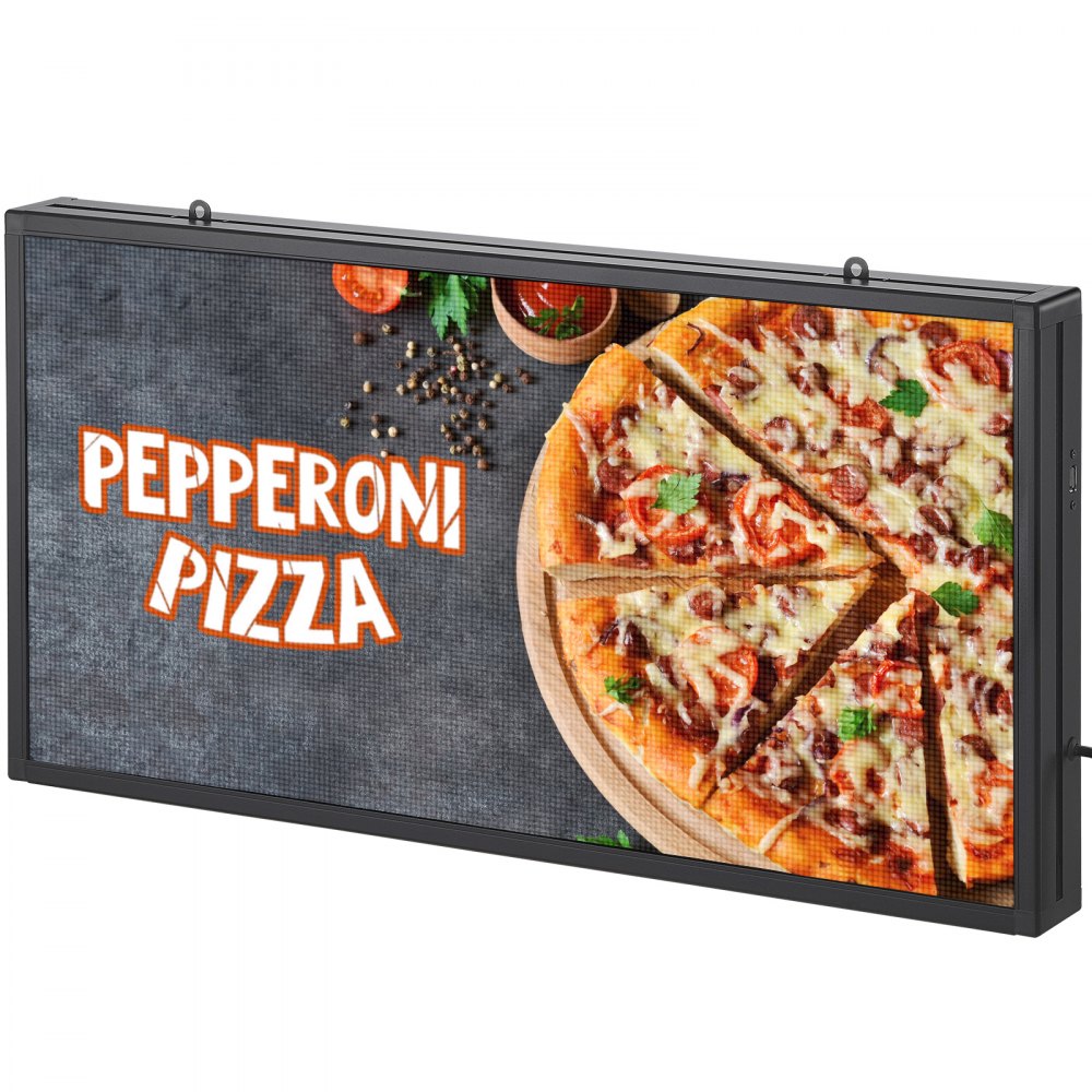 VEVOR Programmable LED Sign, P5 Full Color LED Scrolling Panel, DIY Custom Text Animation Pattern Display Board, WIFI USB Control Message Shop Sign for Store Business Party Bar Advertising 27"x14" - XGSGDBZP27X1OAXZMV1