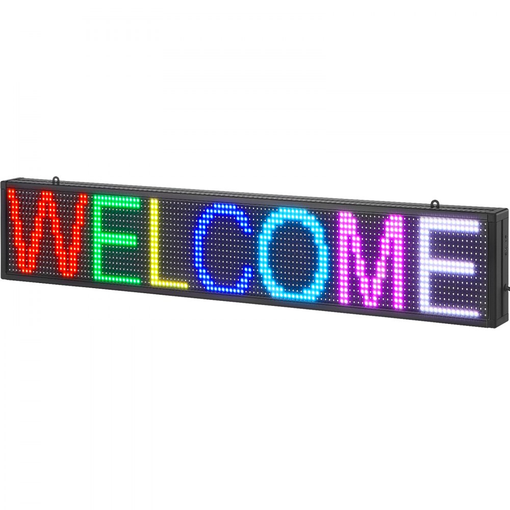 VEVOR Programmable LED Sign, P10 Full Color LED Scrolling Panel, DIY Custom Text Animation Pattern Display Board, WIFI USB Control Message Shop Sign for Store Business Party Bar Advertising, 39"x7.5" - XGSGDBZP40X8HVK5KV1