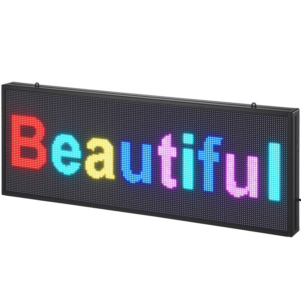VEVOR Programmable LED Sign, P10 Full Color LED Scrolling Panel, DIY Custom Text Animation Pattern Display Board, WIFI USB Control Message Shop Sign for Store Business Party Bar Advertising, 39"x13.8" - XGSGDBZP40X1EUY8FV1
