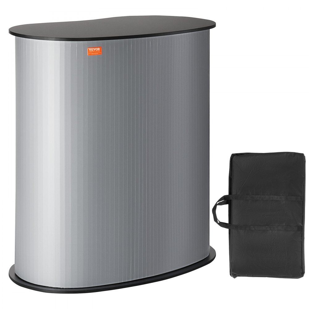 VEVOR Portable Tradeshow Podium Table, 35.43" x 19.29" x 37.01", Display Exhibition Counter Stand Booth Fair with Wall, Foldable Promotion Retail Bar Table Pop Up Podium Counter with Carrying Bag - LSZST20DCSZKAJK1FV0