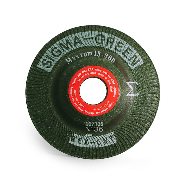 Rueda de esmerilado verde Rex Cut Sigma, 4-1/2 x 7/8", 60 Granos - 730009