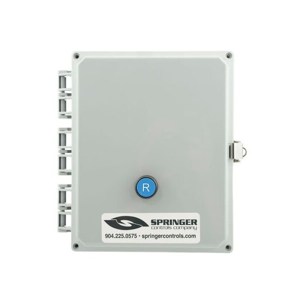 Arrancador de motor cerrado NEMA 4X de Springer Controls Co, 38A, 3PH, Direct Online, Botón de reinicio, 100-250V, 24-29A - AF3806R1M-3K.
