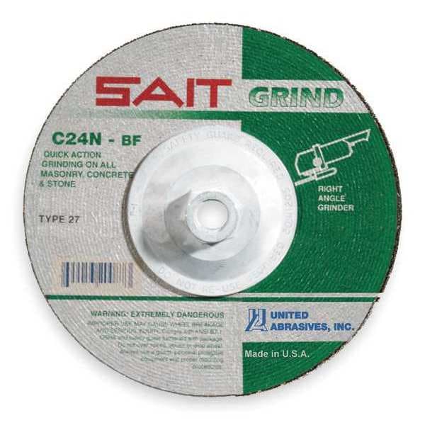 United Abrasivos/Sait Ruedas de Centro Deprimido, 27, 9" de diámetro, 1/4" de grosor, tamaño de orificio del eje de 5/8"-11, Carburo de Silicio - 20097