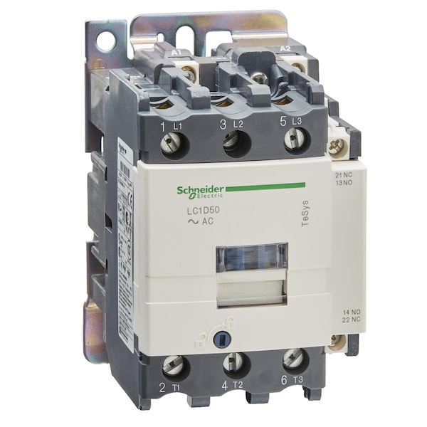 Contactor magnético IEC Schneider Electric, 3 polos, 24 V CA, 50 A - LC1D50B7
