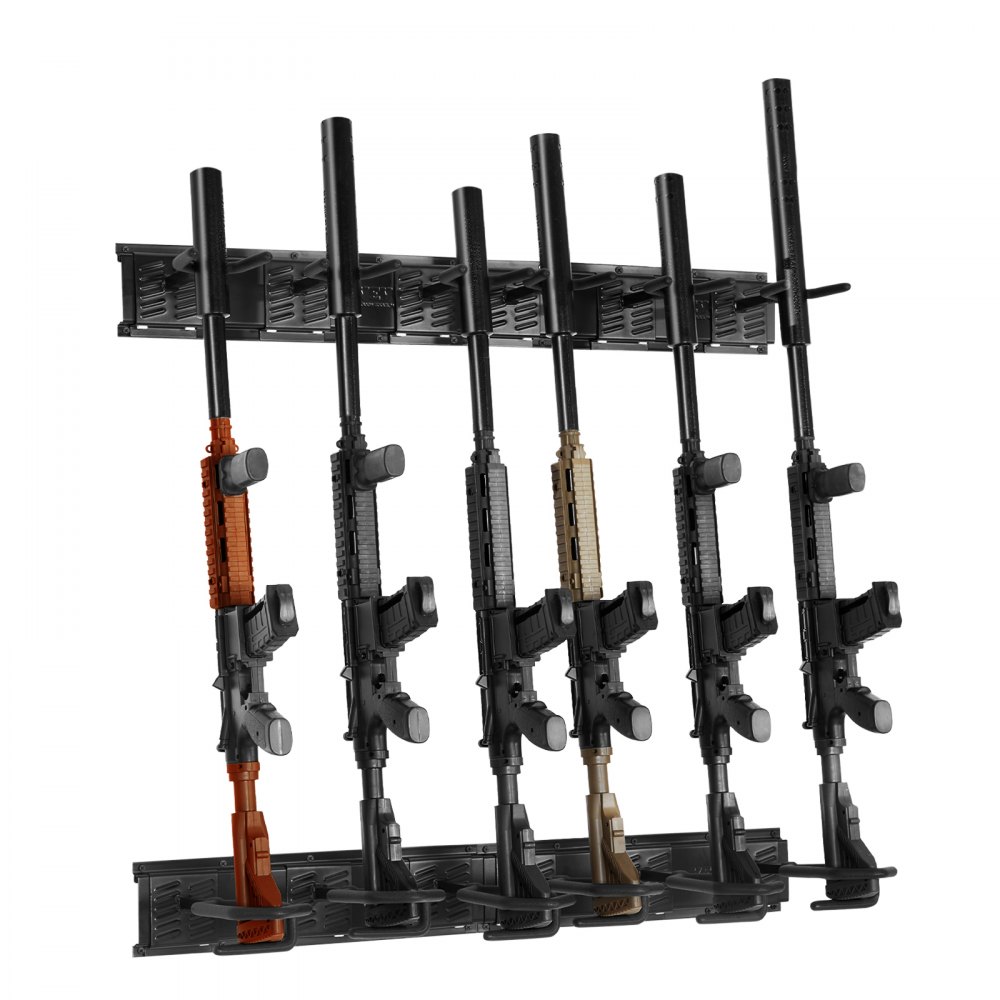 VEVOR Gun Rack, Indoor Gun Rack Wall Mount, 6-Slot Vertical Rifle Shotgun Gun Rack, 180 lb Heavy Duty Metal Wall Gun Rack Display Stand with Soft Padding - CLQJJS0000009N9BTV0