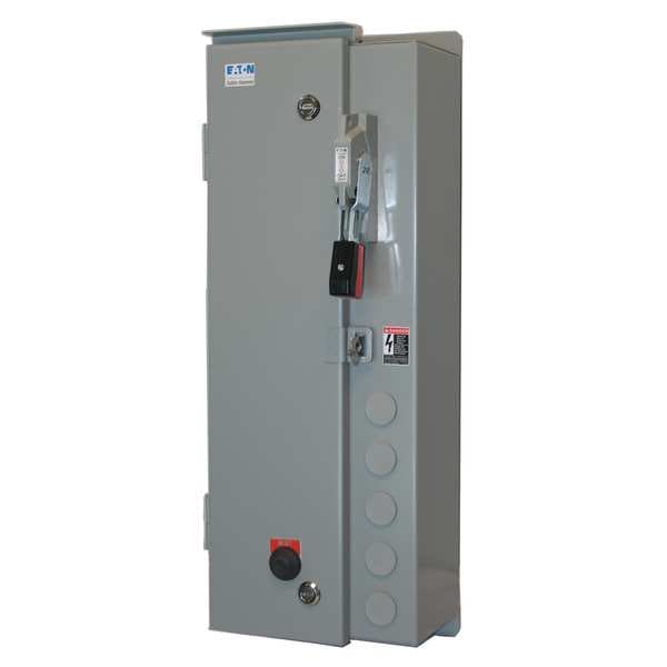 Arrancador magnético NEMA sin reversa de Eaton, calificación NEMA 12, 120V AC, 3 polos, 1NC/1NO - ECN0528AAA-R63/D.