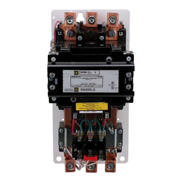 Arrancador magnético de motor Square D sin inversión, sin recinto de calificación NEMA, 120V CA, 3 polos - 8536SGO1V02S