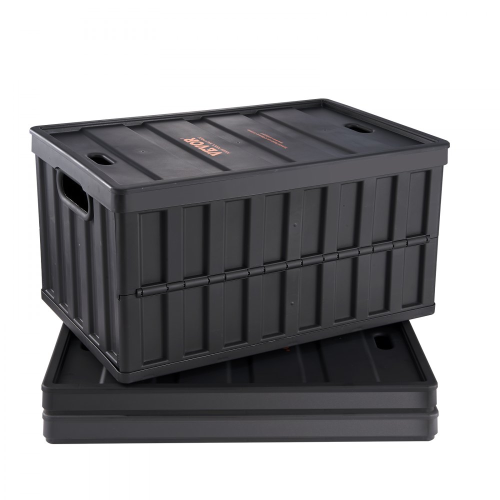 VEVOR Collapsible Storage Bins with Lids, 65L 3 Packs, Folding Plastic Stackable Utility Crates with Handles, Large Heavy Duty Containers for Clothes, Toys, Books, Snack, Shoes, and Grocery Organizing - KZDSLCWXHS64HOR3QV0