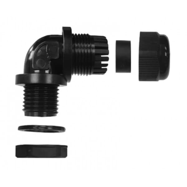 Control de cables Control de cables® IP68 Waterproof Right Angle Nylon Cable Gland - Diámetro del cable de 3/4" - Rosca NPT 14 - 20 pz/paquete - CGRANPT34-20