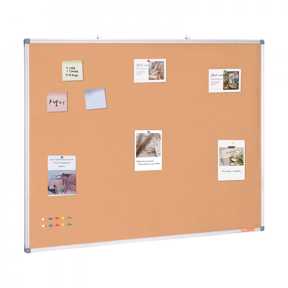 VEVOR 48"x36" Large Cork Board – Wall-Mounted Bulletin Board with Pin Board – Perfect for School, Home, Office - RMB48X36WLBKMTG00V0