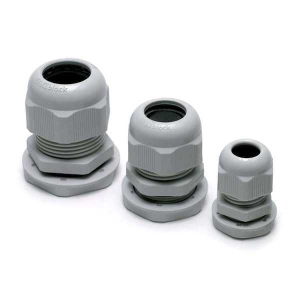 Sistema de interconexión de automatización M12, prensaestopas, impermeable, gris, de plástico nylon, IP68 NEMA 6, paquete de 100 - 3001215