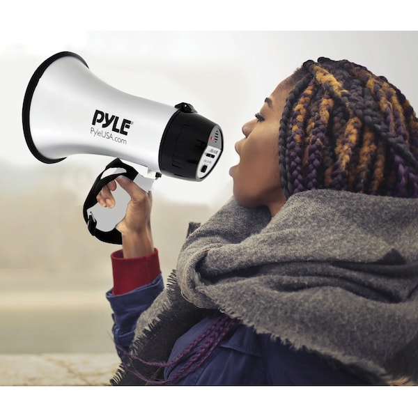 Pyle Battery-operated Compact/Portable Megaphone Spkr w/Siren Alarm, PMP23SL - PMP23SL