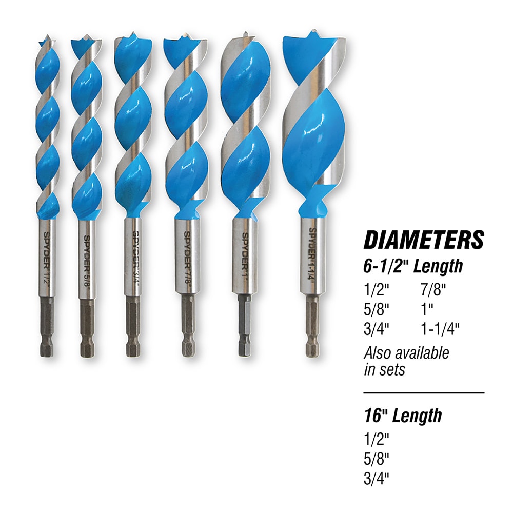 Conjunto de 4 piezas de brocas de pala para madera Spyder Stinger de 6-1/2 pulgadas - 15001