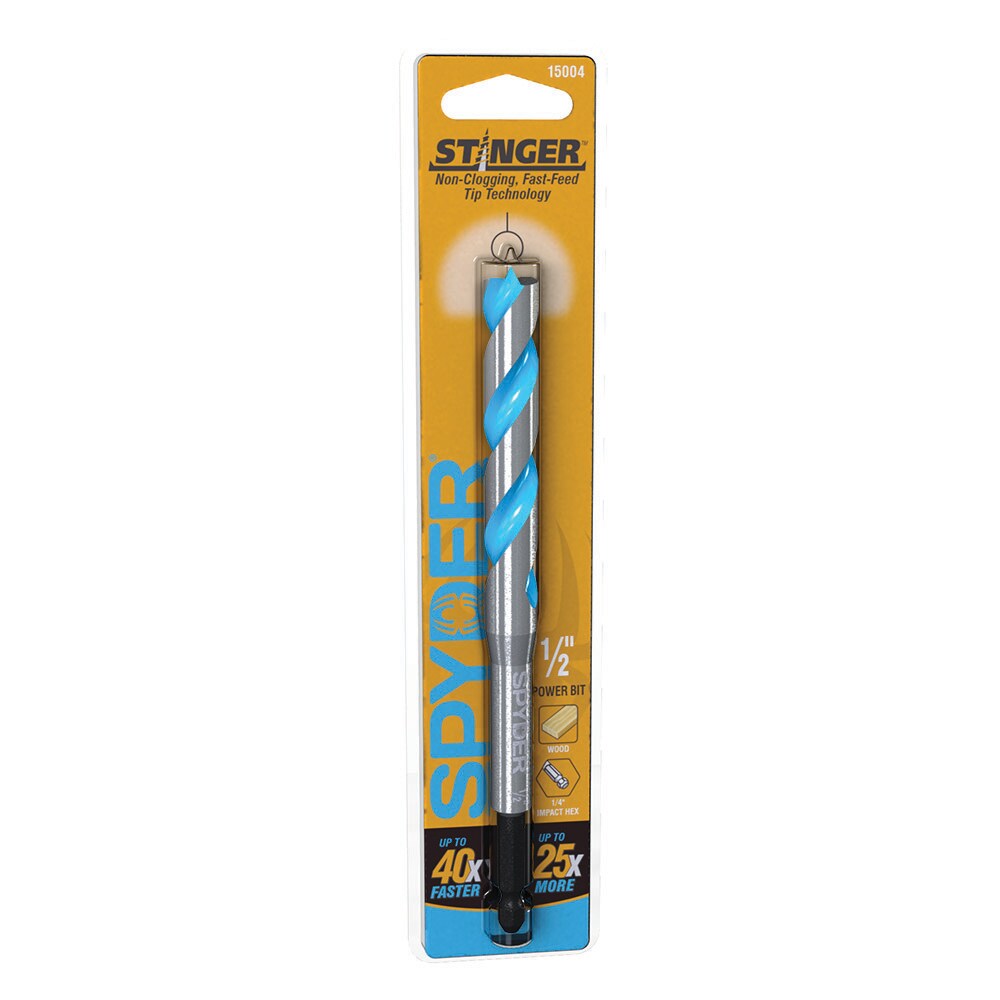 Broca de taladro de potencia Spyder Stinger 1/2-pulg. x 6-1/2-pulg. para madera - 15004.
