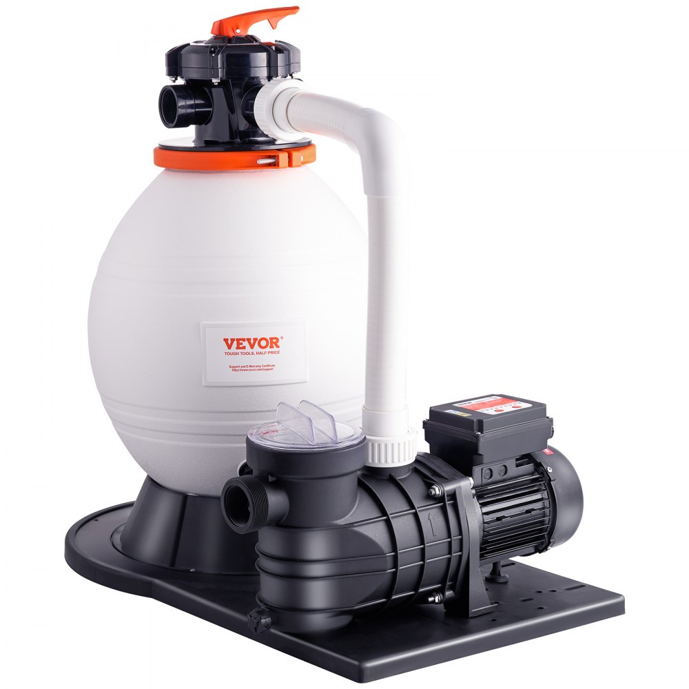 VEVOR Sand Filter Pump for Above Ground Pools, 16-inch, 3500 GPH, 1 HP Swimming Pool Pumps System & Filters Combo Set with 6-Way Multi-Port Valve and Strainer Basket, for Domestic and Commercial Pools - MGYCSLBYCTFDGX0PTV1
