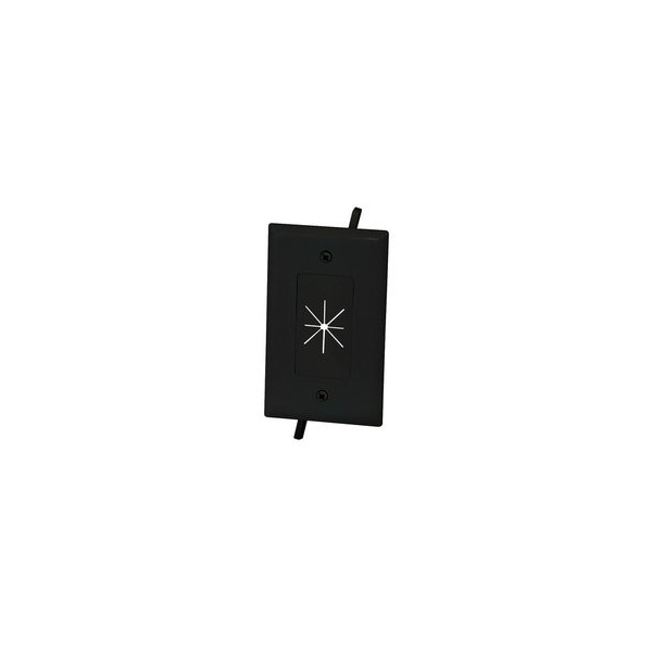 Swe-Tech Serie de Montaje Fácil 3C para Placa de Pared Pasacables de un Solo Canal con Apertura Flexible, Negro - FWT45-0014-BK