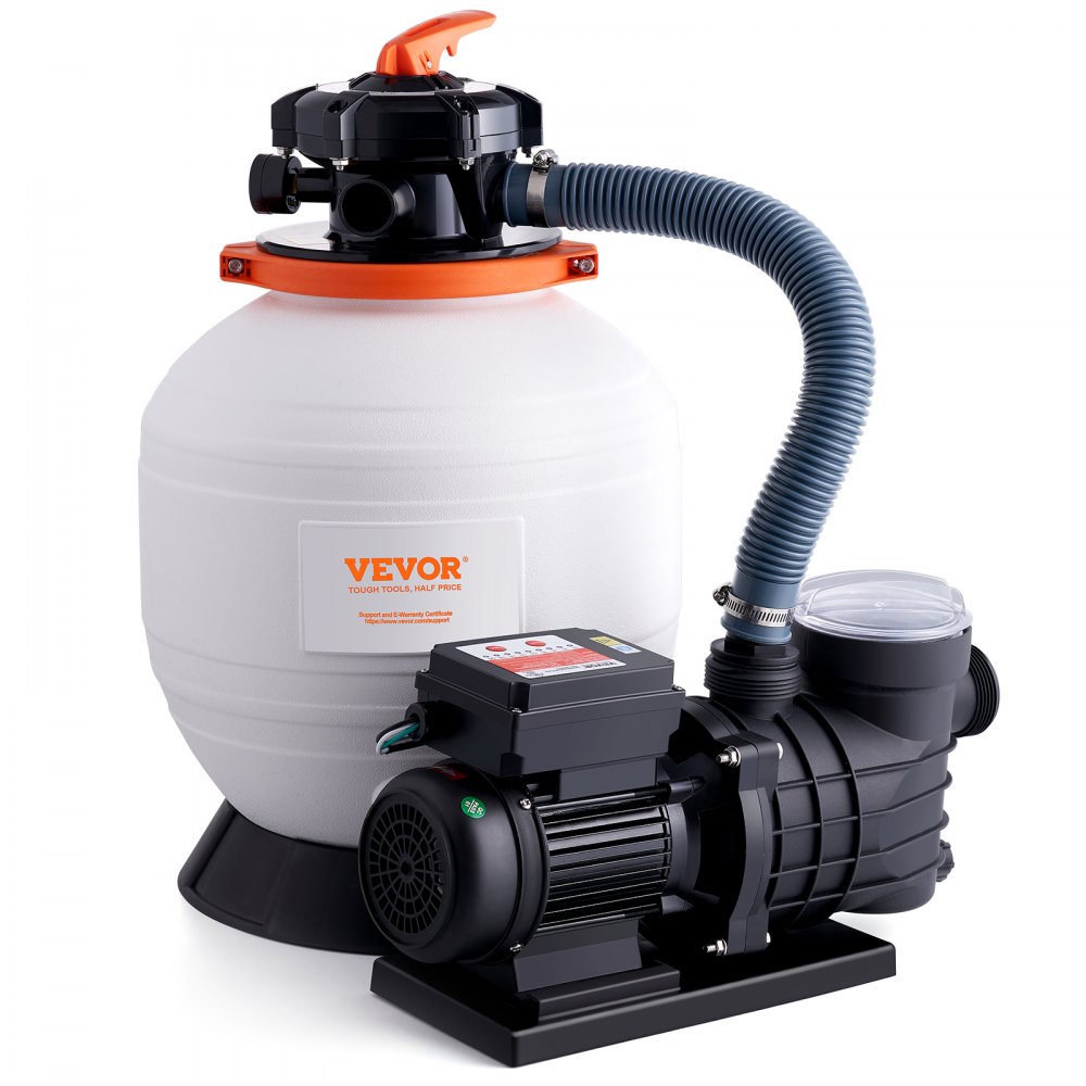 VEVOR Sand Filter Pump for Above Ground Pools, 14-inch, 3000 GPH, 3/4 HP Swimming Pool Pumps System & Filters Combo Set with 6-Way Multi-Port Valve & Strainer Basket, for Domestic and Commercial Pools - MGYCSLBYCTFDGH44KV1