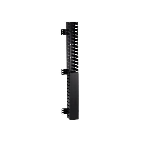 Gestión de cables en gabinete vertical, montaje frontal, negro ROHS - CWMPV3340, 71" de alto X 3" de ancho X 3" de profundidad