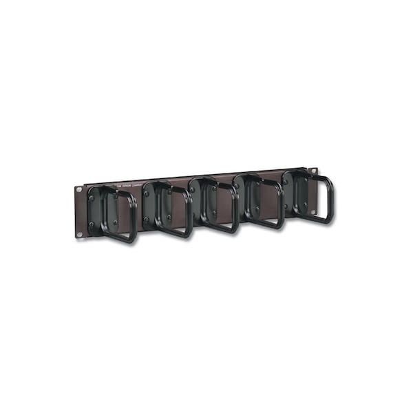 Panel de anillo en D para gestión de cables Siemon, 19"W x 3.5"H con 5 colgadores S145, negro - WM-145-5