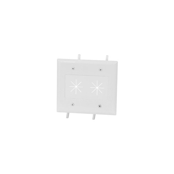 Swe-Tech 3C Easy Mount Series Placa de Pared de Paso de Cable de Doble Gang con Apertura Flexible, Color Blanco - FWT45-0015-WH