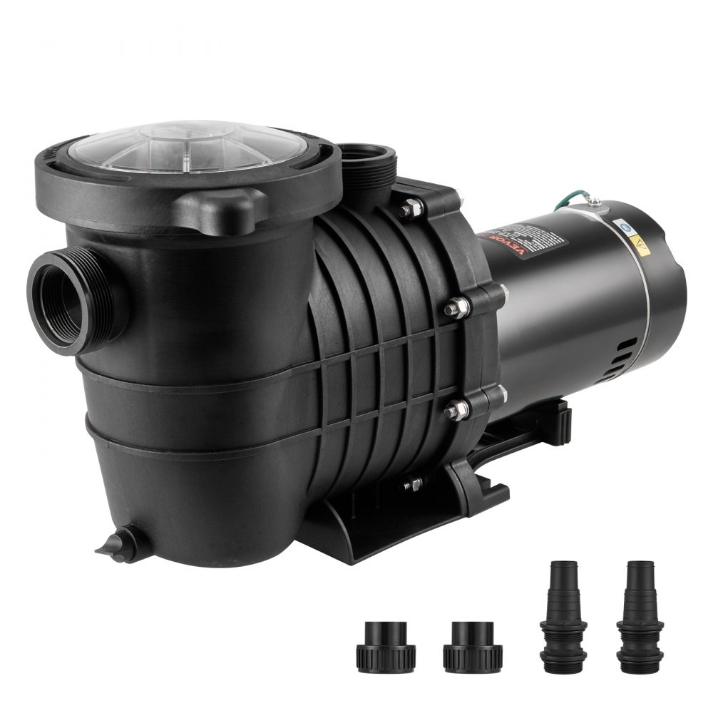 VEVOR Above Ground Pool Pump, 2 HP, 110 GPM Max Flow Single Speed Swimming Pool Pump, 110V/240V 3450 RPM 59 ft Max Head Pool Pump with Filter Basket, for Above Ground Pools Hot Tubs Spas - YCGLBDSSDY202IZBHV5
