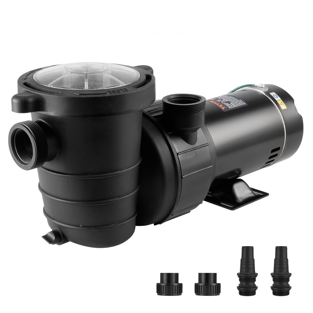 VEVOR Above Ground Pool Pump, 1HP, 80 GPM Max. Flow Single Speed Swimming Pool Pump, 120V 3450 RPM 36 ft Max. Head Lift Pool Pump with Filter Basket, for Above Ground Pools Hot Tubs Spas,Tested to UL Standards - YCGLBDSDDY10LIDQZV1