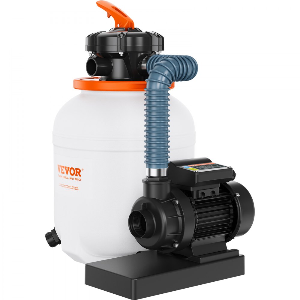 VEVOR Sand Filter Pump for Above Ground Pools, 12-inch, 1585 GPH, 0.35 HP Swimming Pool Pumps System & Filters Combo Set with 5-Way Multi-Port Valve & Pressure Gauge, for Domestic and Commercial Pools - YCLXGLB12YCW395LUV1