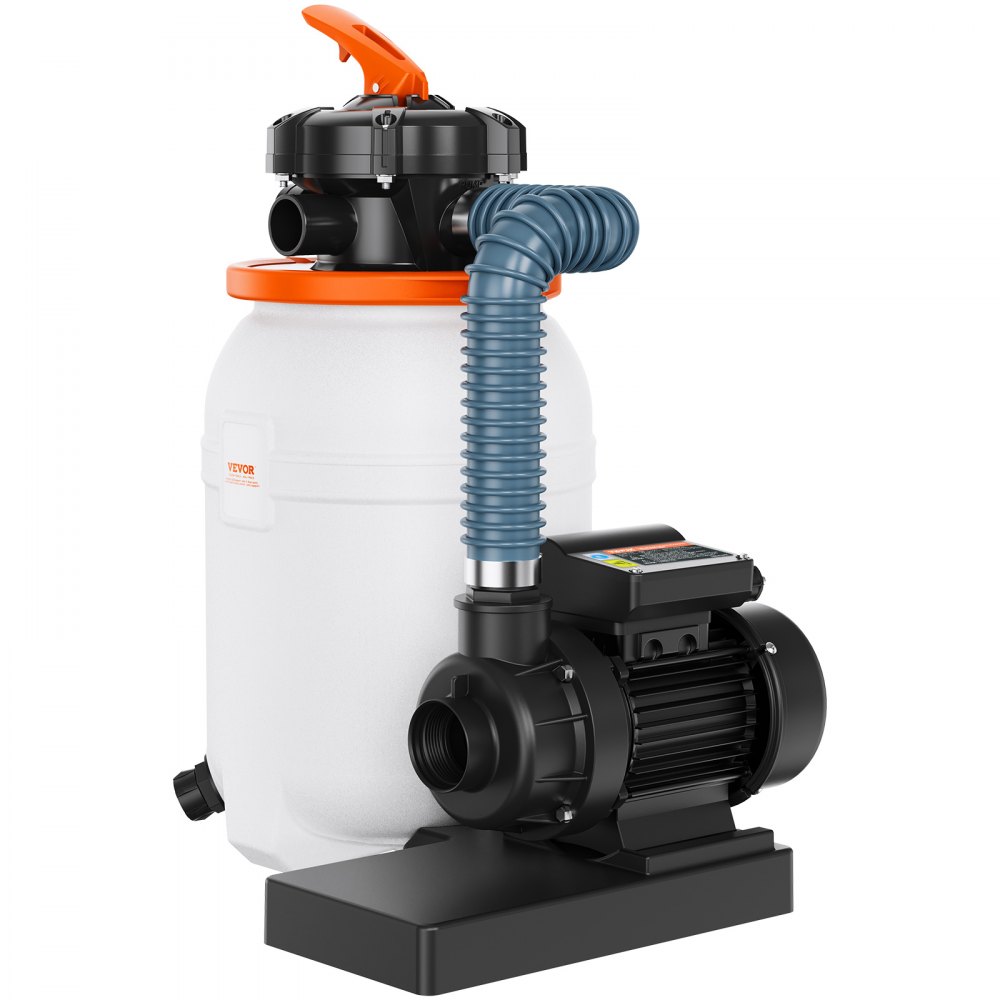 VEVOR Sand Filter Pump for Above Ground Pools, 10-inch, 1585 GPH, 0.33 HP Swimming Pool Pumps System & Filters Combo Set with 5-Way Multi-Port Valve & Pressure Gauge, for Domestic and Commercial Pools - YCLXGLB10YCW7J3E7V1