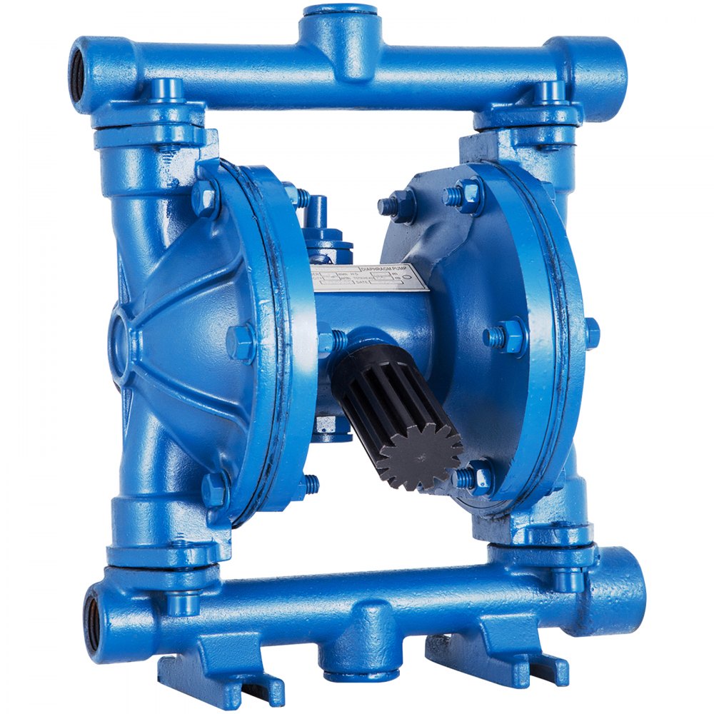 VEVOR Air-Operated Double Diaphragm Pump, 1/2 in Inlet & Outlet, Cast Iron Body, 3 GPM & Max 90 PSI, Nitrile Diaphragm Pneumatic Transfer Pump for Petroleum, Diesel, Oil & Low Viscosity Fluids - YBGMBQBK-15000001V0