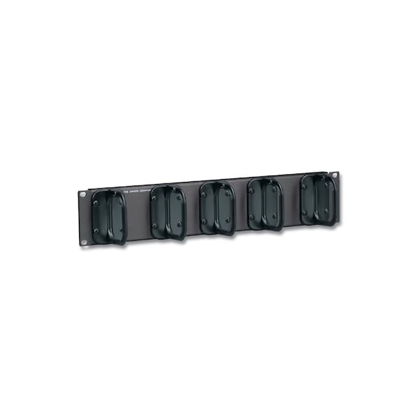 Panel de anillo D para gestión de cables Siemon, 19'' de ancho x 3.5'' de altura con 5 anillos tipo S144, color negro, 2RMU - WM-144-5.