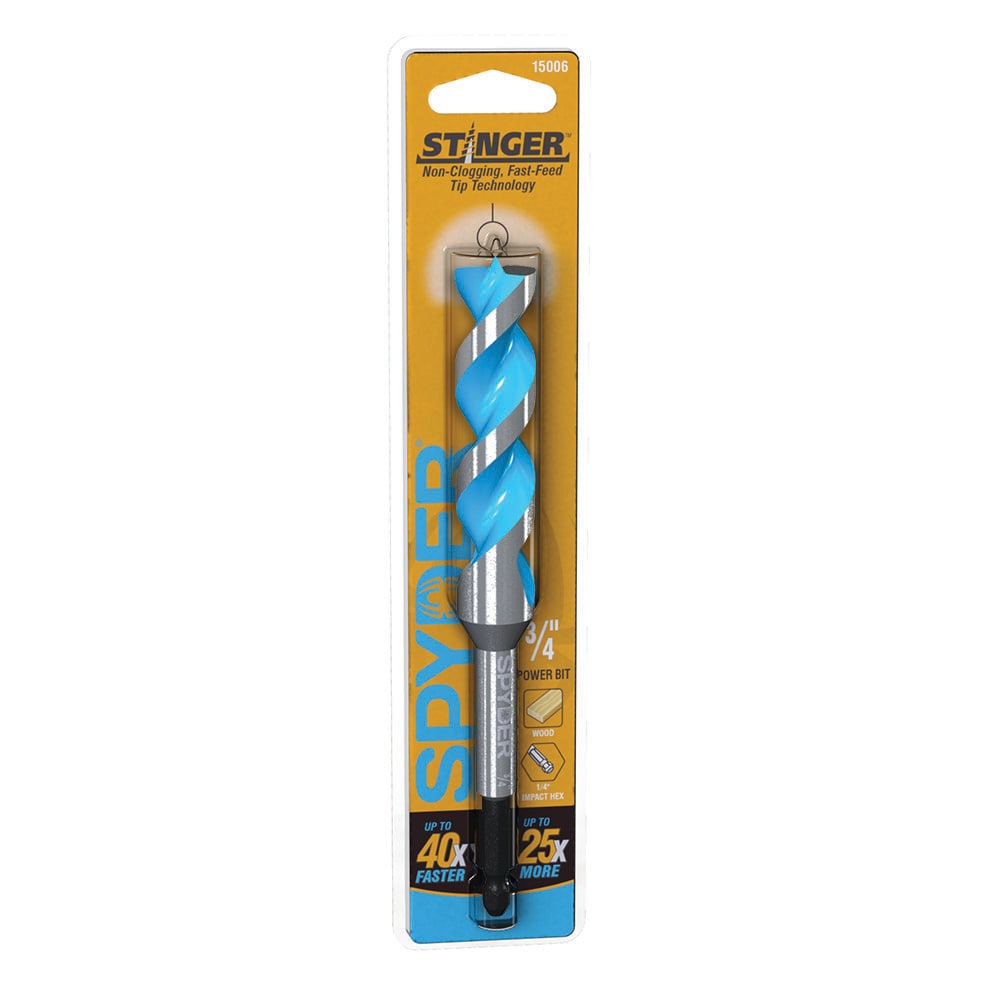 Broca de taladro de potencia para madera Spyder Stinger de 3/4 pulgadas x 6-1/2 pulgadas - 15006
