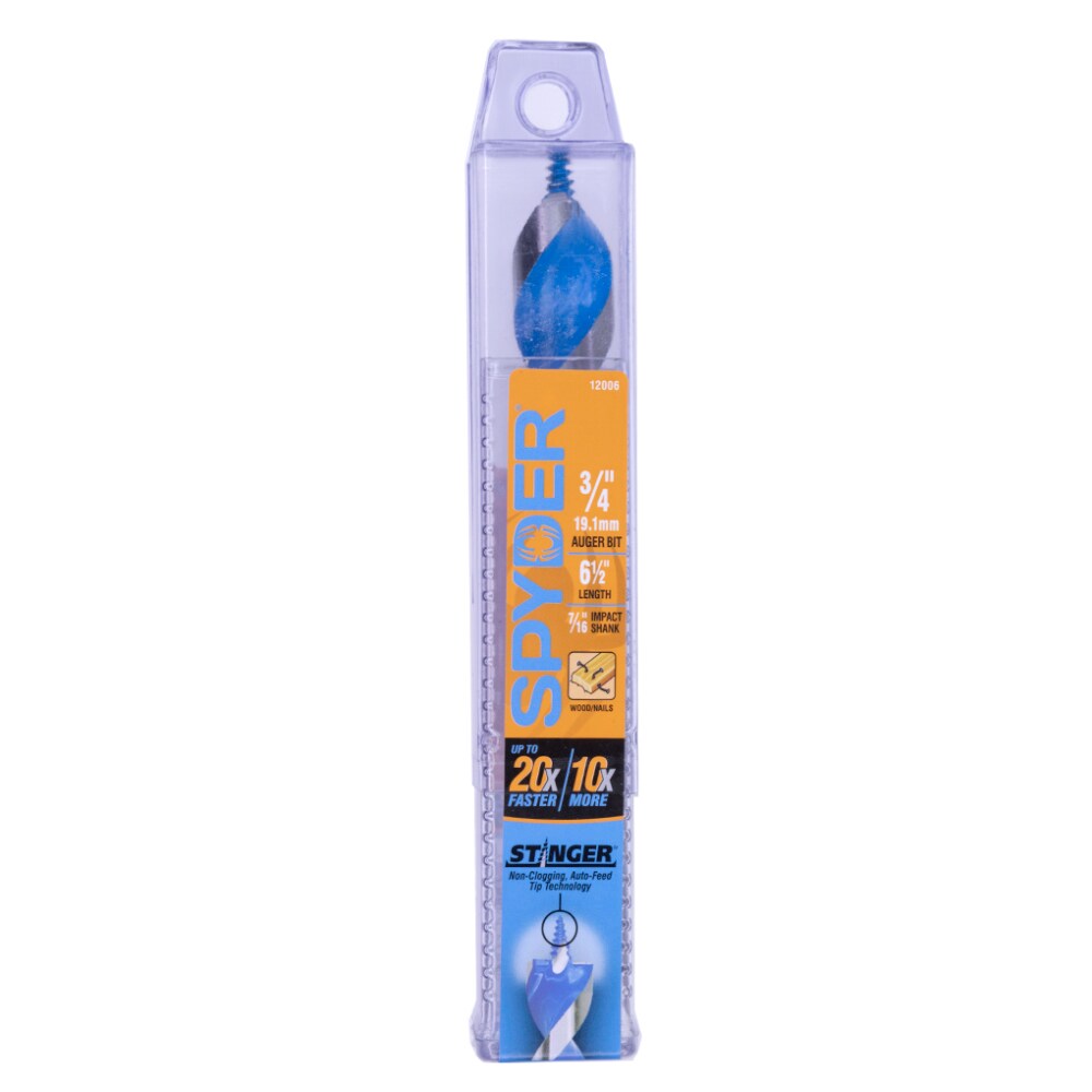 Broca de barrena para madera Spyder Stinger de 3/4 pulgadas x 6-1/2 pulgadas - 12006