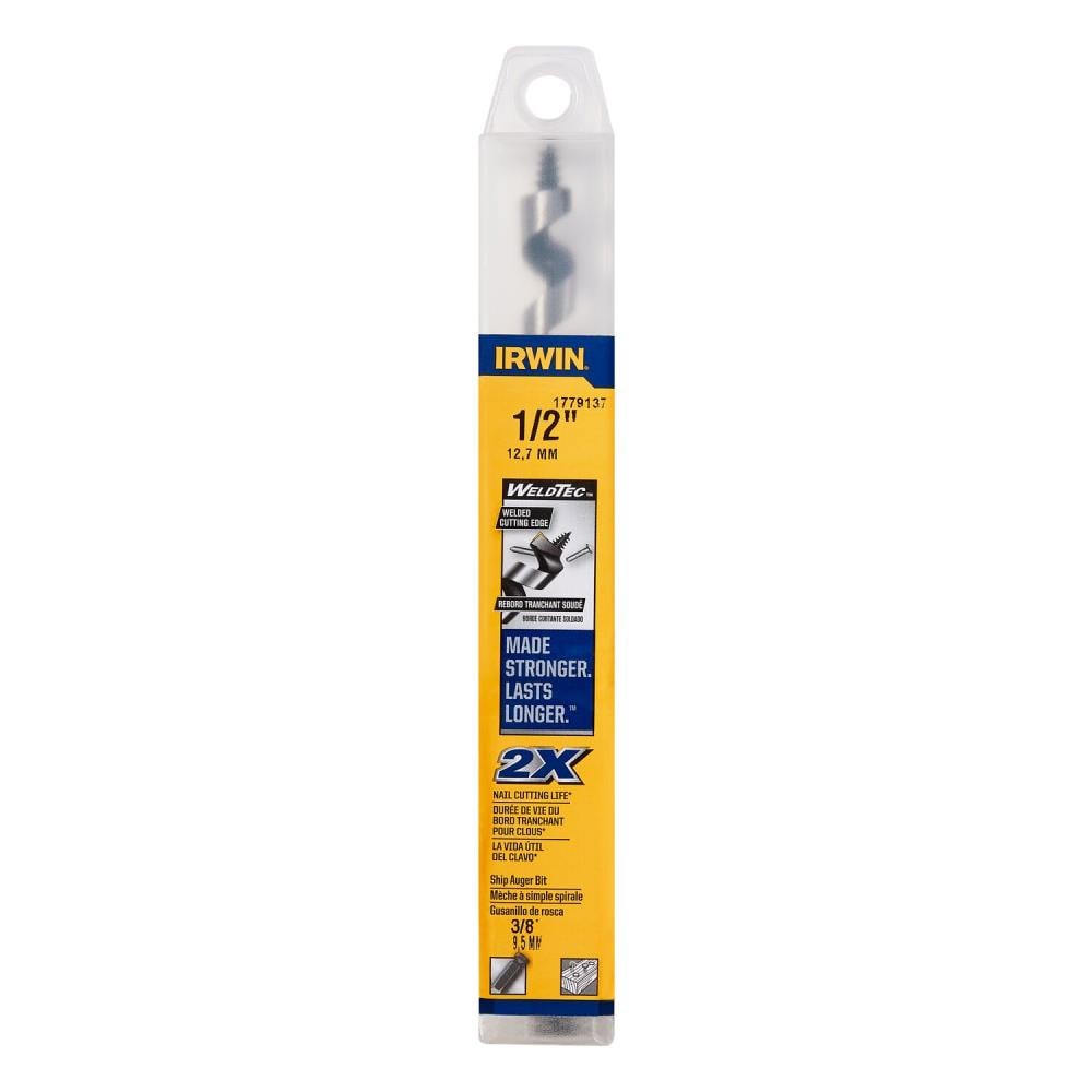 IRWIN Broca de barrena plana para madera Weldtec de 1/2 pulg. x 7-1/2 pulg. - 1779137