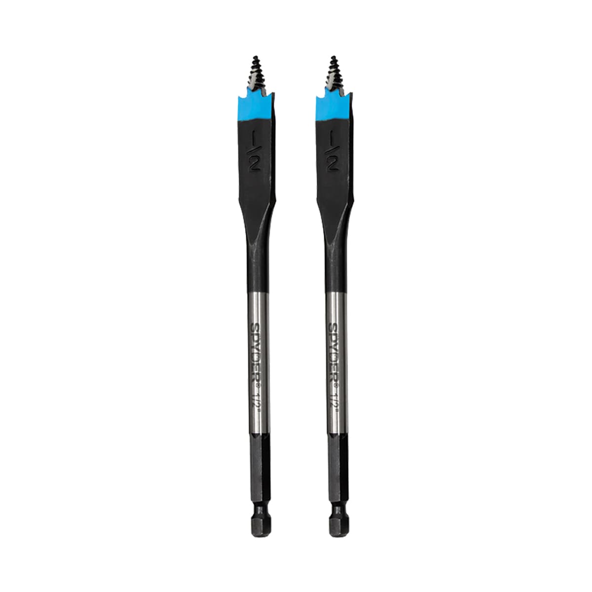 Juego de 2 piezas de brocas planas para madera de 1/2 pulg. x 6 pulg. Spyder Stinger - 11029