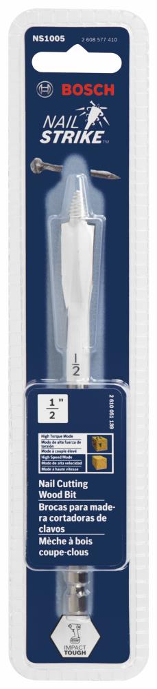 Broca de pala para madera Bosch Bosch Nail Strike de 1/2 pulgadas x 6 pulgadas - NS1005