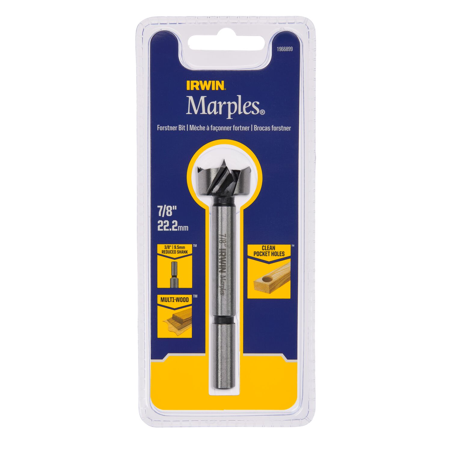 IRWIN Marples Broca Forstner de barrenado de madera de 7/8 pulgadas x 3-11/16 pulgadas - 1966899