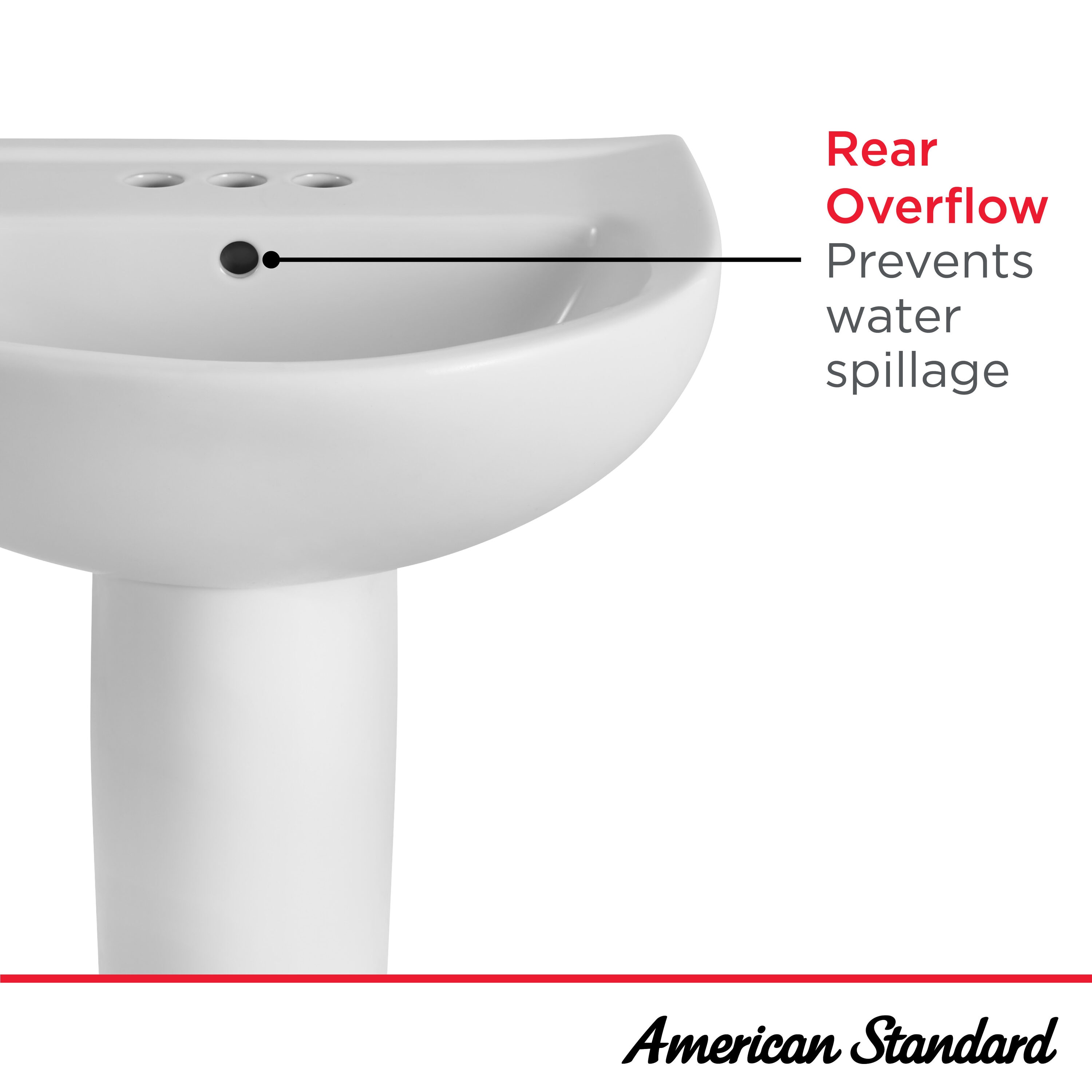 Fregadero con pedestal de porcelana vitrificada color blanco American Standard Mainstream (22 pulgadas x 17.5 pulgadas x 34.25 pulgadas) - 0467400R.020