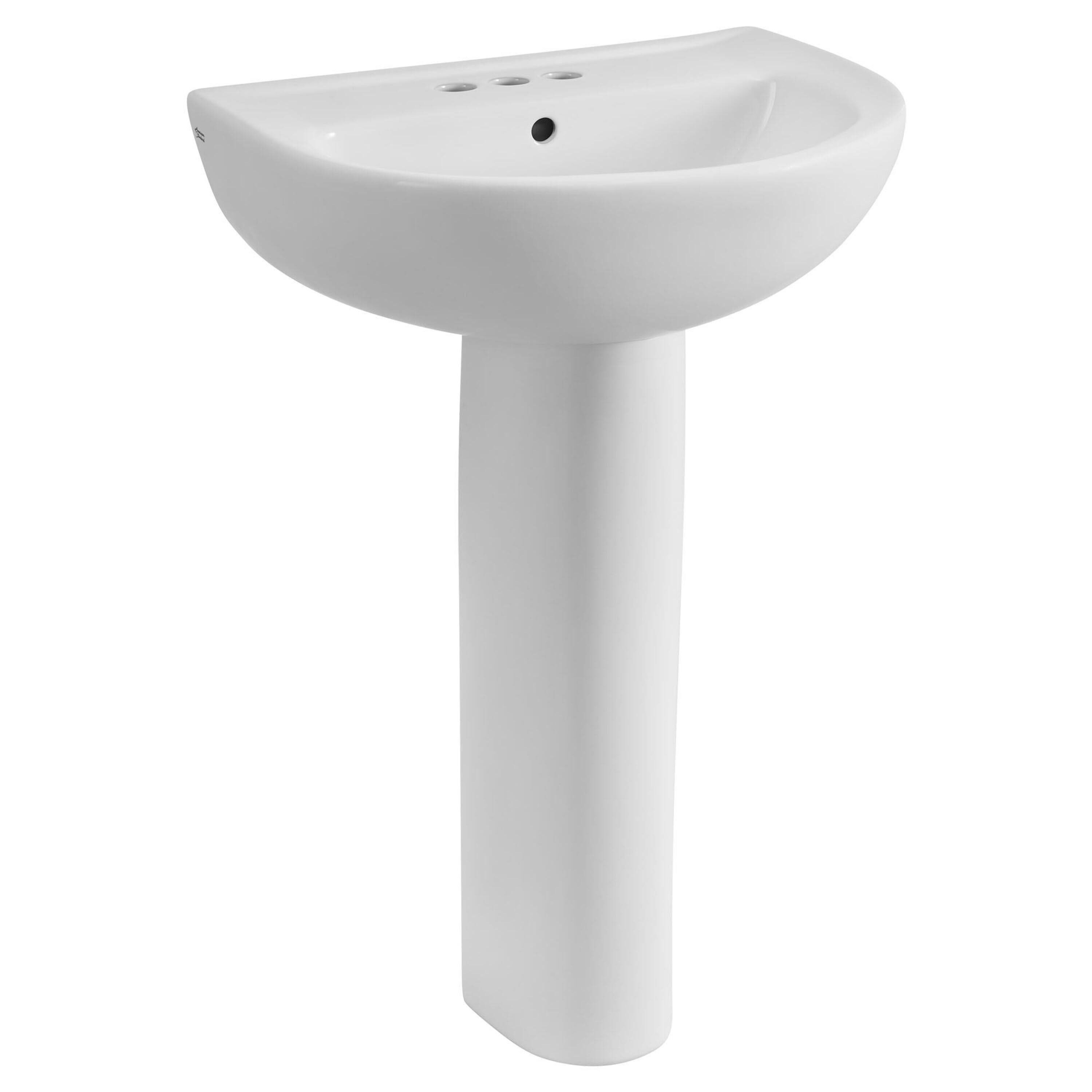 Fregadero con pedestal de porcelana vitrificada color blanco American Standard Mainstream (22 pulgadas x 17.5 pulgadas x 34.25 pulgadas) - 0467400R.020