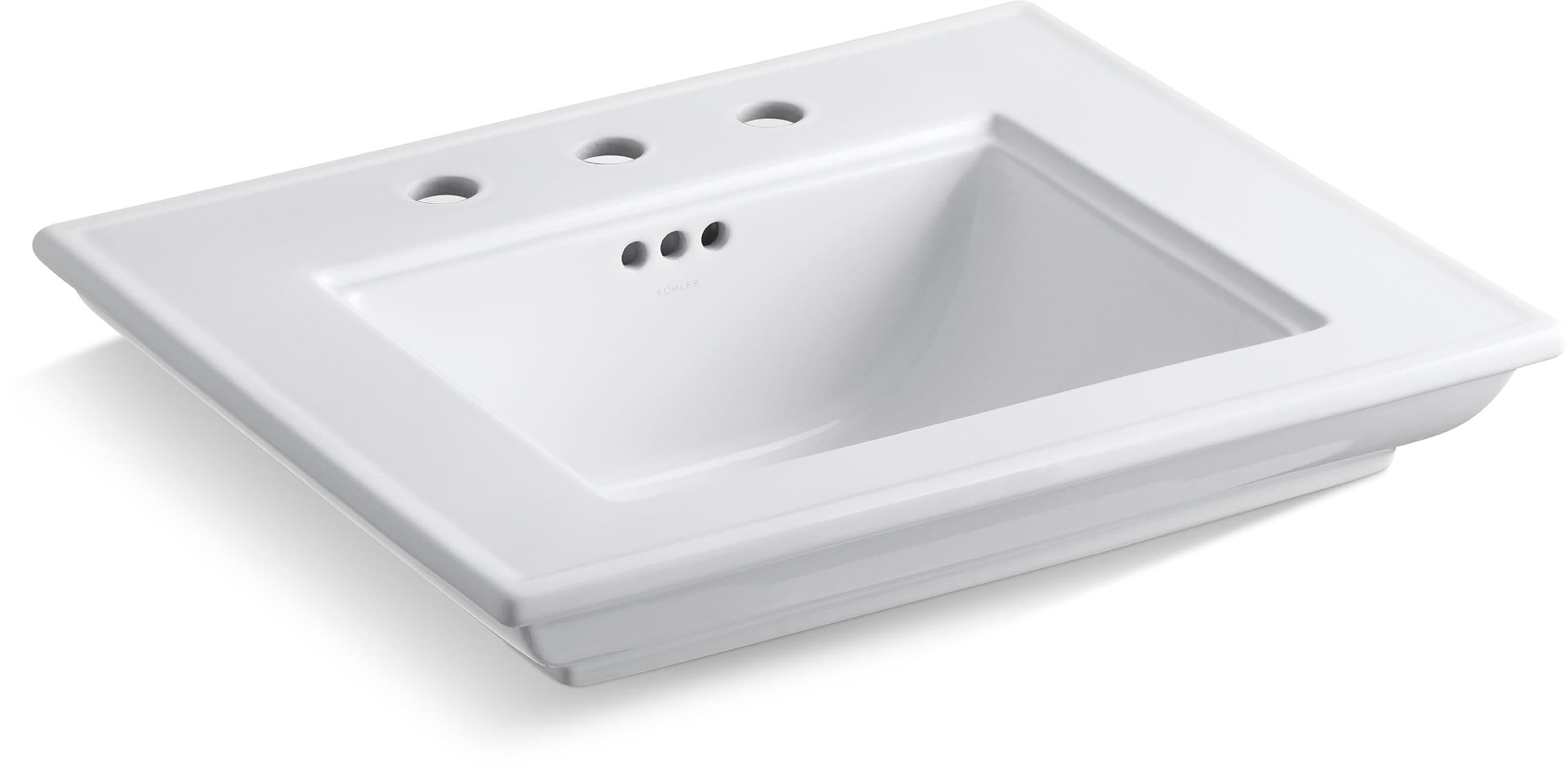 Kohler Memoirs Lavabo de Pedestal Blanco de Arcilla de Fuego (24.5 pulgadas x 20.5 pulgadas x 8.625 pulgadas) - R2345-8-0