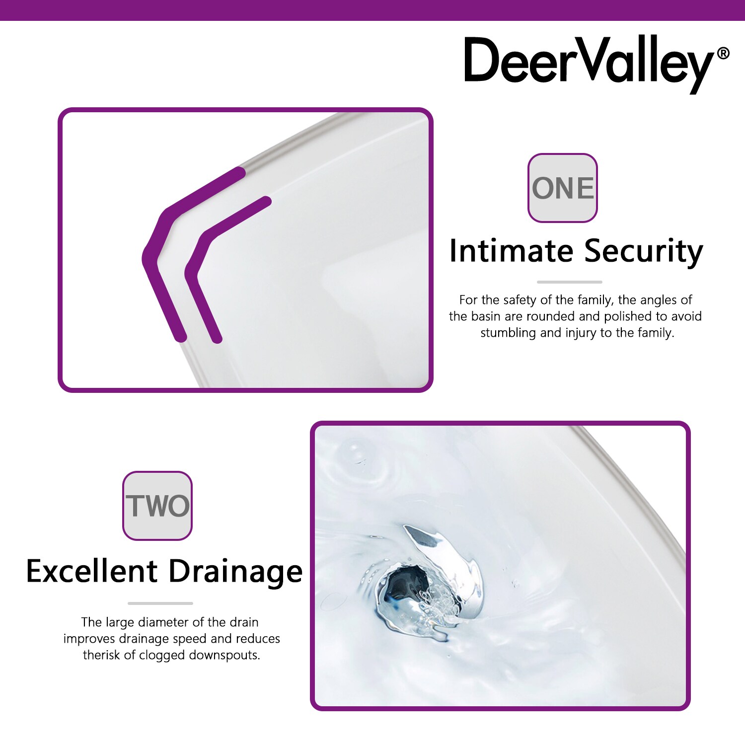 DeerValley Combo de Lavabo Pedestal en Cerámica Blanco (18.9 pulgadas x 23.03 pulgadas x 35.43 pulgadas) - DV-1P522