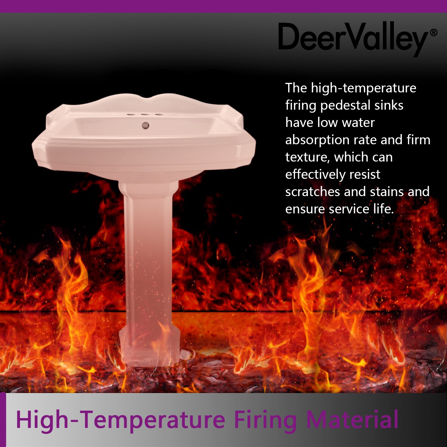 DeerValley Combo de Lavabo Pedestal en Cerámica Blanco (18.9 pulgadas x 23.03 pulgadas x 35.43 pulgadas) - DV-1P522